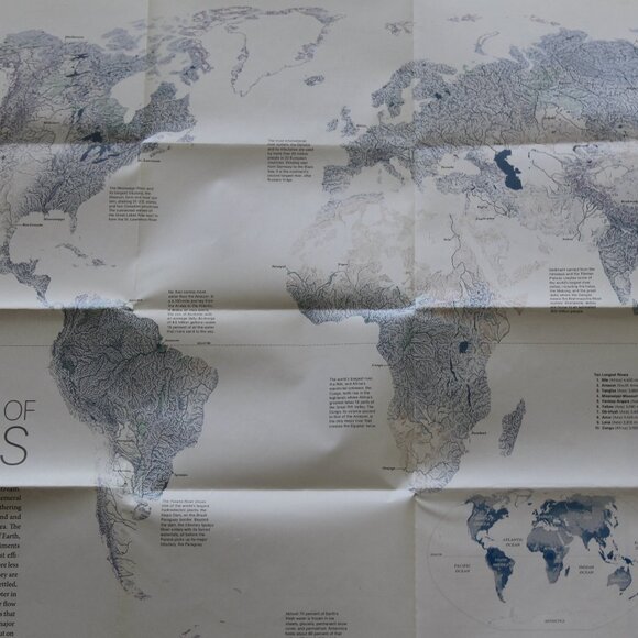 National Geographic "Map World of Rivers"/ 'Hidden Water.' - Picture 2 of 6
